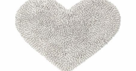 Bhs Soft grey chenille heart mat, grey/white