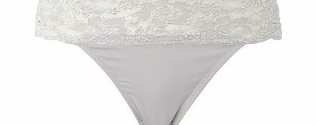 Bhs Soft Grey Lace Bandeau High Leg Brief, grey