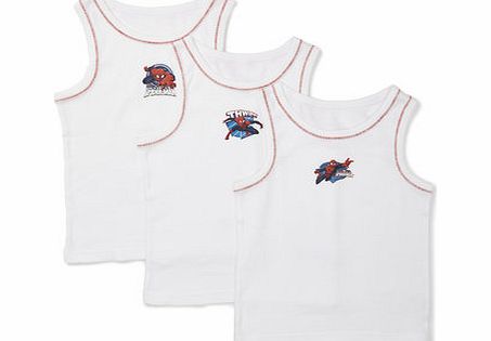 Spiderman 3 Pack Boys Vests, white 1497580306