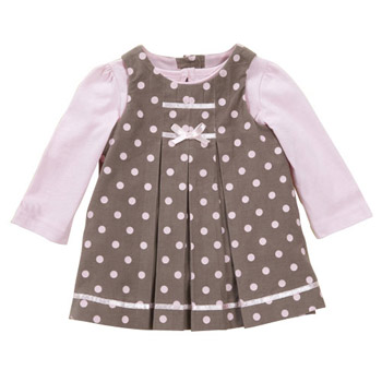 Spot cord pinny dress