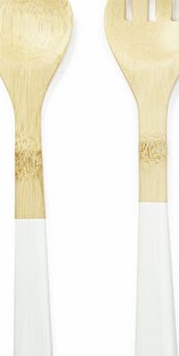 Bhs Spun Bamboo Salad Servers, white 9578270306