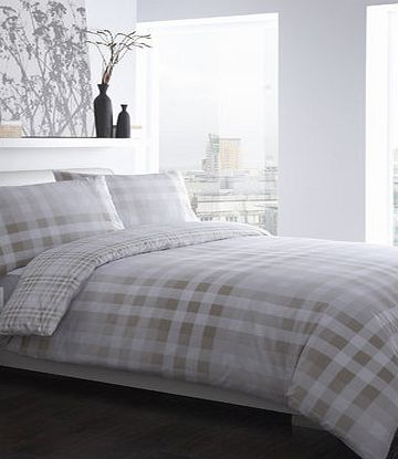 Bhs Stanley Check Bedding Set, natural 1832740438