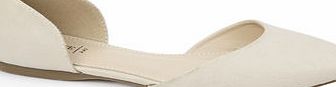 Bhs Stone 2 part pointed flat casual shoe, stone