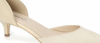 Bhs Stone 2 Part Snake Effect Heeled Shoe, stone