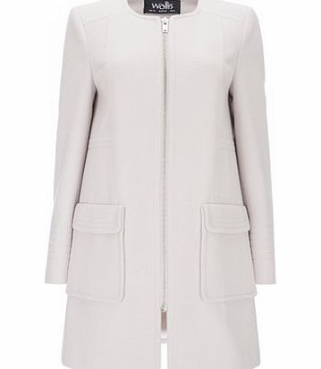 Bhs Stone Collarless Coat, stone 12033772730