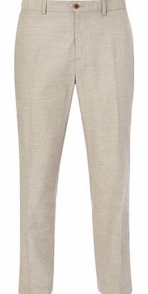 Bhs Stone Cotton Trousers, Cream BR65C01ENAT