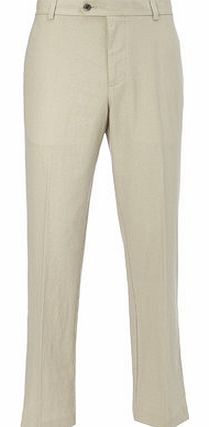Bhs Stone Linen Blend Trousers, Cream BR65L03CNAT