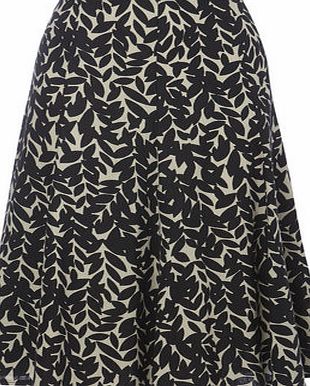 Bhs Stone Linen Leaf Printed Midi Skirt, stone