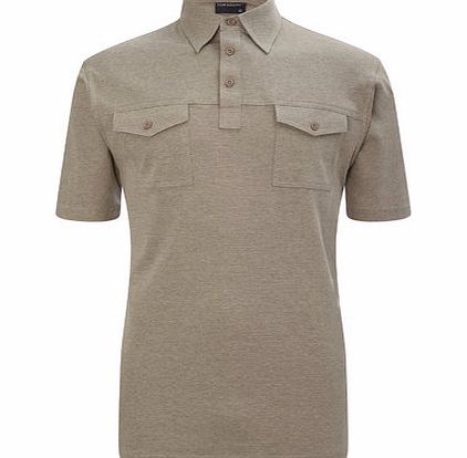 Bhs Stone Twin Pocket Polo Shirt, Cream BR52T51FNAT