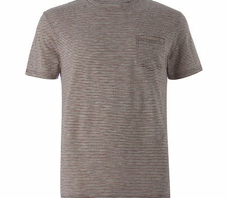 Striped Crew Neck T-Shirt, Red BR52T03GRED