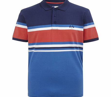Bhs Striped Jersey Polo Top, Blue BR52J09GNVY