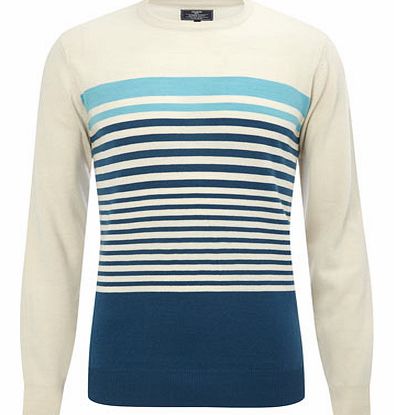 Bhs Supersoft Fine Stripe Jumper, Cream BR53A01ENAT