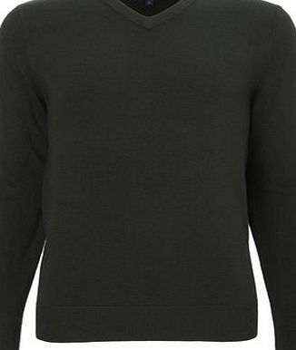Bhs Supersoft Green V Neck Jumper, Green BR53A12FGRN