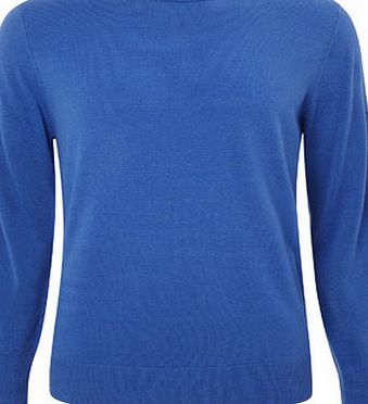 Bhs Supersoft Mid Blue Crew Neck Jumper, MID BLUE