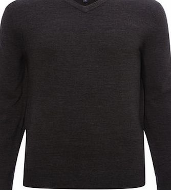 Bhs Supersoft V Neck Charcoal, CHARCOAL BR53A16GGRY