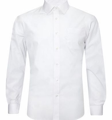Bhs Tailored Fit White Long Sleeve Shirt, White