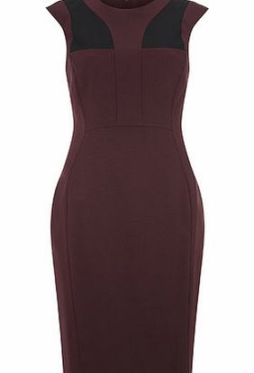 Bhs Tall Wine Mesh Panel Pencil Dress, red 19128353874