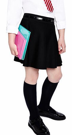 Bhs Tammy Black Belted Jersey School Skater Skirt,