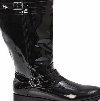 Bhs Tammy Girl Black Patent Knee High Boots, black