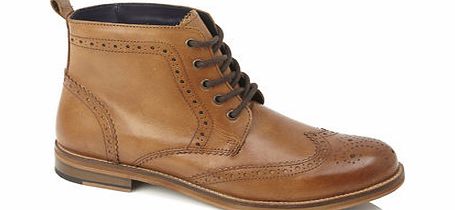 Bhs Tan Leather Brogue Boots, TAN BR79F23FNAT