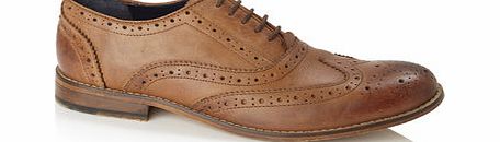 Tan Leather Brogue Shoes, BROWN BR79F08FNAT