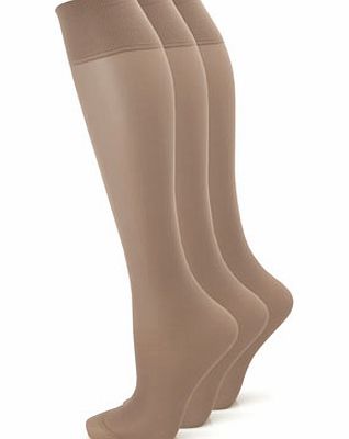 Bhs Taupe 3 Pack Energising Support Knee Highs,