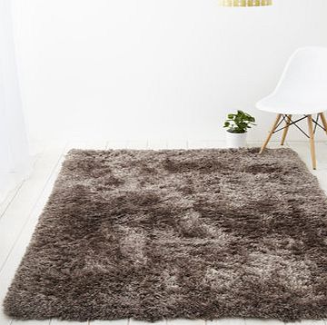Bhs Taupe fur look shaggy rug 140x200cm, taupe