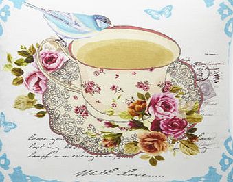 Bhs Teacup Wishes Cushion, blue multi 1866190214