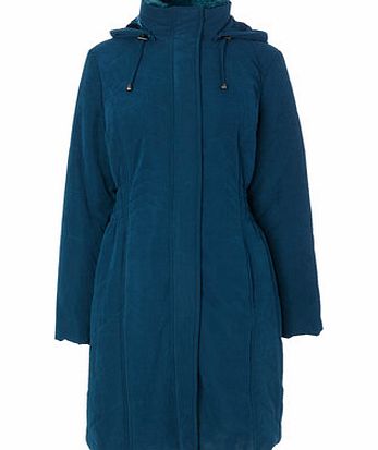 Bhs Teal Long Padded Coat, teal 9852960042