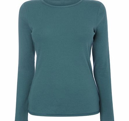 Bhs Teal Long Sleeve Crew Neck Top, teal 2423993201