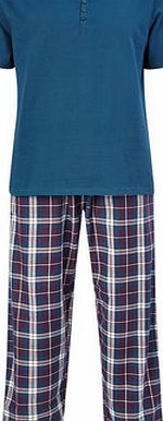 Bhs Teal Woven Cotton Pyjamas, Teal BR62P07FTEA
