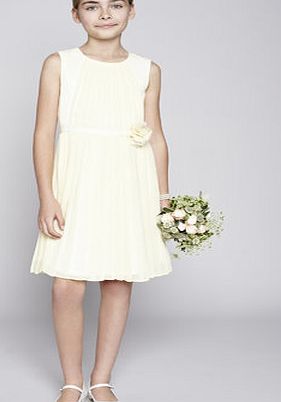 Bhs Teen Lemon Corsage Bridesmaid Dress, lemon