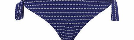 Textured Stripe Bikini Bottoms, blue/white