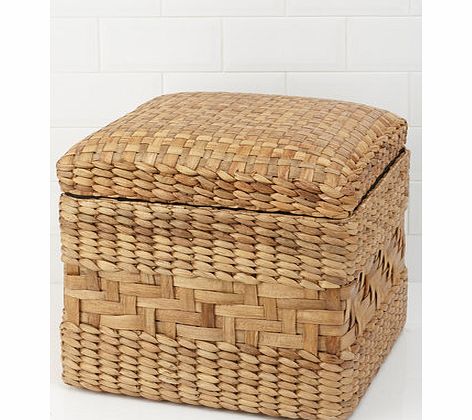 Bhs Textured water hyacinth ottoman, natural