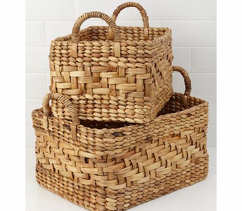 Bhs Textured water hyacinth set of 2 baskets,