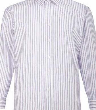 Bhs Three Colour Stripe Double Cuff Point Collar
