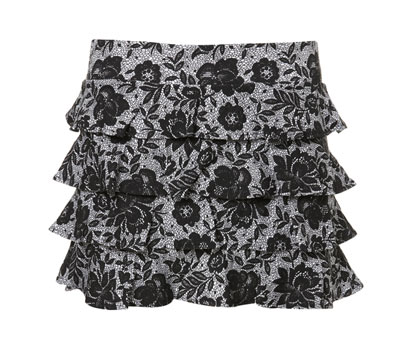 bhs Tiered lace print jersey skirt