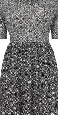 Bhs Tile Printed Half Sleeve Dress, multi 2424659530