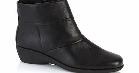 Bhs TLC Black Wide Fit Crepe Wedge Boot, black