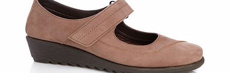 Bhs TLC Mocha Casual Bar Shoes with Scratched Effect