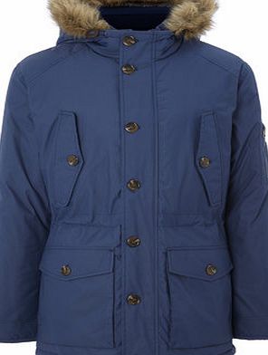 Bhs Trait Blue Hooded Parka, Blue BR56B06FBLU