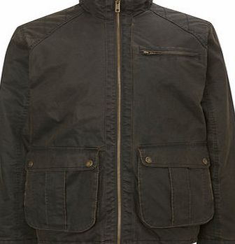 Bhs Trait Mock Leather Harrington Jacket, Brown