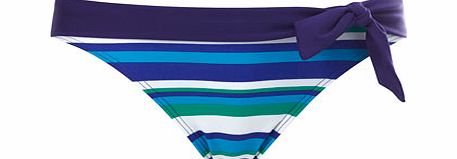 Turquoise Multi Stripe Bikini Bottoms, Turquoise