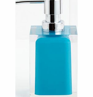Bhs Turquoise square resin soap dispenser, turquoise