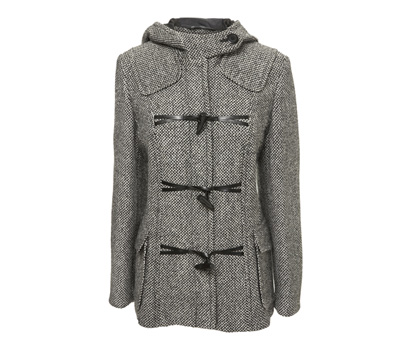 Tweed hooded duffel coat