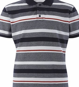Bhs Varied Stripe Polo Shirt, Blue BR52P44GNVY