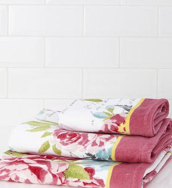 Vintage Posey Printed Floral Towel, pastel multi