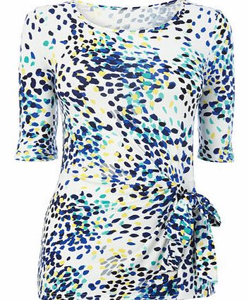 Bhs vory Confetti Print Side Tie Top, ivory print