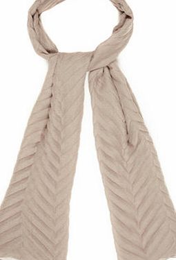 Wallis Neutral Plain Pleat Scarf, stone