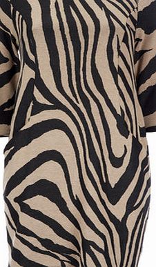 Bhs Wallis Petite Zebra Print Dress, black/white
